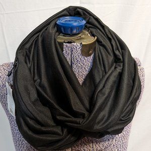 Beyond Yoga Black Infinity Scarf with Pocket